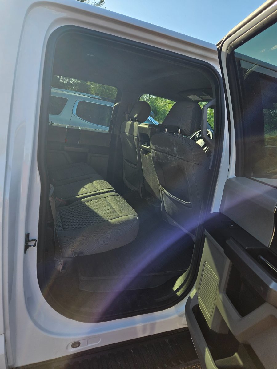 Crew cab rear seats after an interior deep clean